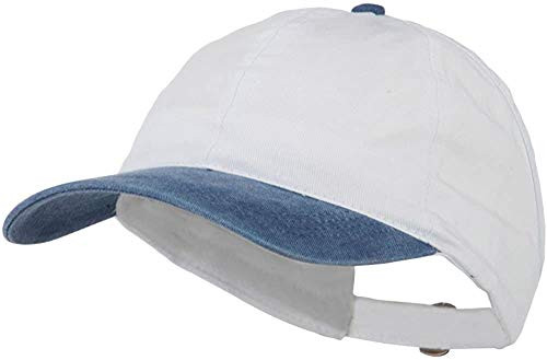 Ashen Fane Women's Washed Cotton Ponytail Baseball Cap- Navy and White
