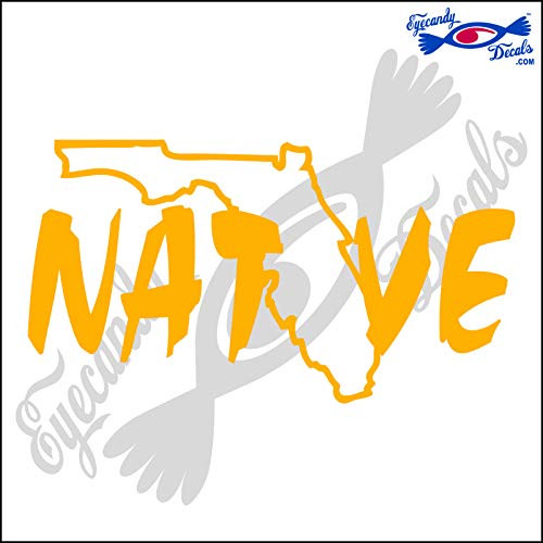 Eyecandy Decals Florida Native 6 INCH Decal Light Orange