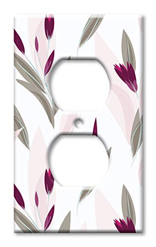 Art Plates OVER SIZED Outlet Cover/OVERSIZE Outlet Switch Plate - Purple  and  Pink Flower Toss