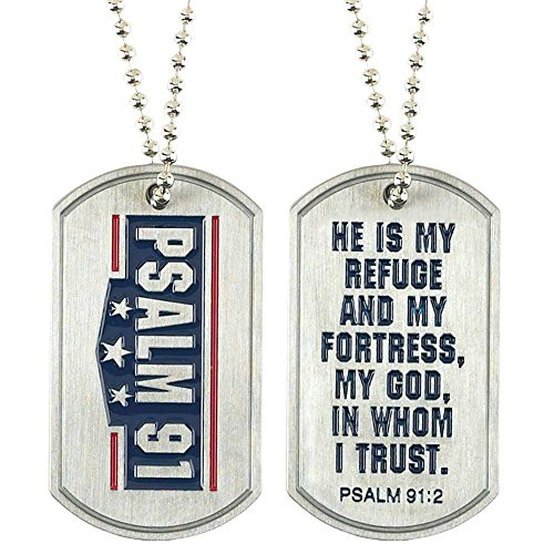 Dicksons He is My Refuge Fortress My God Unisex 24 Inch Dog Tag Necklace