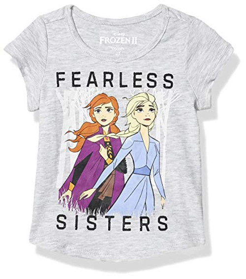 Disney Little Frozen 2 Girls Graphic tee Shirt- Ltgre- 6
