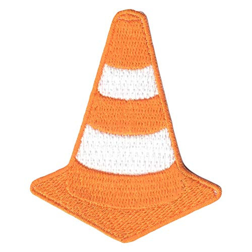 Orange Traffic Cone Patch Meme Emoji Iron On Embroidered