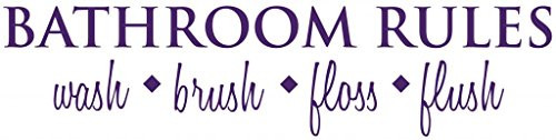 Klein_Kreations inchBathroom Rules Wall Decor Vinyl Decal- Purple