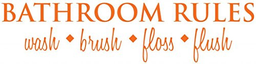 Klein_Kreations inchBathroom Rules Wall Decor Vinyl Decal- Orange