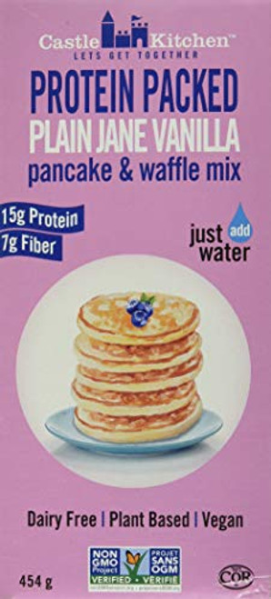 Protein Packed Pancake  and  Waffle Mix- Plain Jane Vanilla - Dairy-Free  and  Vegan - Complete Mix- Just Add Water - 16 oz