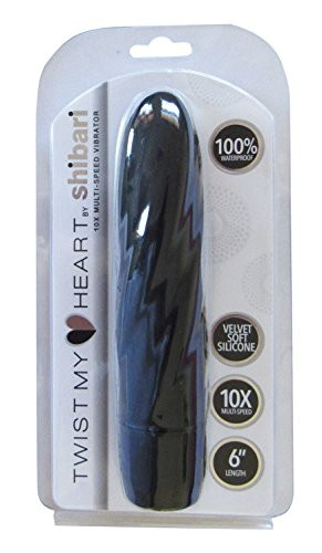 SHIBARI Twist My Heart Vibe- Textured Silicone Personal Vibrator- Massager Toy for Women- 10x- Black