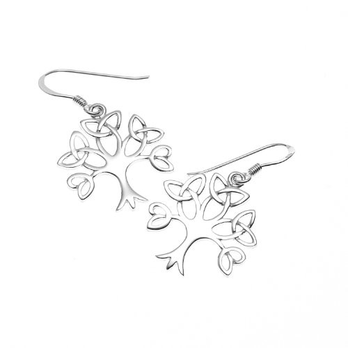 925 Sterling Silver Celtic Knot Trinity Tree of Life Dangle Earrings - Nickel Free 925 Sterling Silver Celtic Knot Trinity Tree of Life Dangle Earrings - Nickel Free