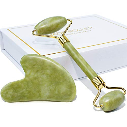 BAIMEI Jade Roller and Gua Sha Set Facial Beauty Tools Face Roller Skin Massager for Face- Neck and Eye Treatment Facial Roller for Skin Care Routine BAIMEI Jade Roller and Gua Sha Set Facial Beauty Tools Face Roller Skin Massager for Face- Neck and Eye Treatment Facial Roller for Skin Care Routine