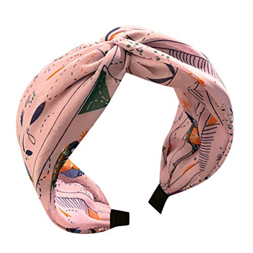 Sayhi Ladies Headband Handmade Cloth Cross Knot Hairbands Broadside Comfortable Hair Hoop Hair Accessories-Purple-Free Size-