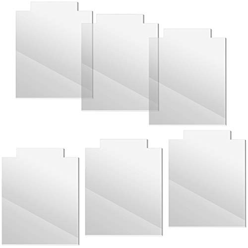 BILLIOTEAM 6 Pieces Acrylic Clear Sheet Cast Plexiglass Glass Board with Double Sided Protective-4mm Thick-6.5inch x 5.1inch-Plastic Plexiglass Panel for LED Light Base-Display Signs Projects DIY Craft