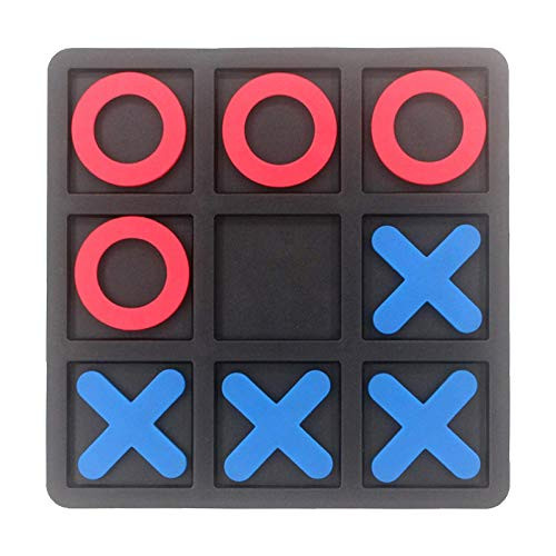 Tic Tac Toe Board Games- XOXO TicTacToe Classic Board Games Noughts and Crosses Table Family Games Coffee Table Decor to Play in Box Strategy for Kids and Adults