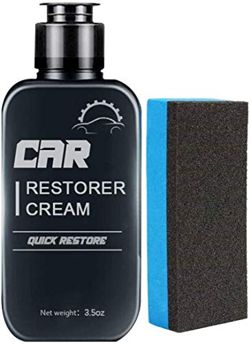 100ML Refurbishment Repair Agent for Auto Plastic Parts Door Panel Car Cleaner with Sponge-Auto Leather and Plastic Refurbishment Paste-Car Restorer Cream Quick Restore
