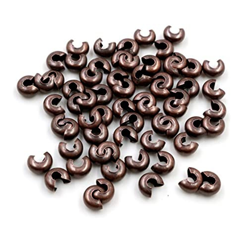 Copper Half Round Open Crimp Beads Covers Knot Covers Beads End Tips for Jewelry Makings