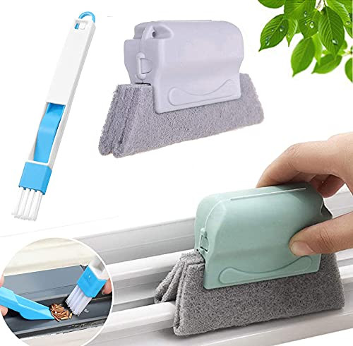 Window Groove Cleaning Brush Creative Window Gap Cleaning Brush-Hand-held Crevice Cleaner Tools for Magic Window Track Cleaning Brush Quickly Clean All Window Slides and Gaps