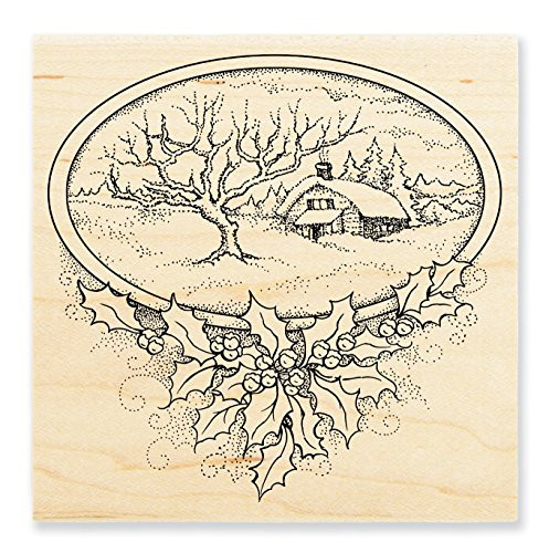 STAMPENDOUS Winter Home Wood Stamp