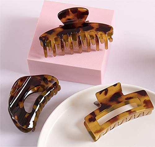 3 PCS Big Hair Claw Clips Nonslip Large Claw Clip for Women and Girls- Strong Hold Banana Hair Clips for Thick Hair- Fashion Hair Styling Accessories for Girls- Big Hair Claw for Heavy Hair