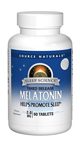 Source Naturals Sleep Science Melatonin 2mg - Time Release - 60 Tablets -Pack of 2-