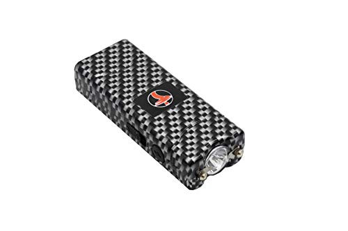 FIGHTSENSE Super Heavy Duty 45 Billion Stun Gun for Self Defense with Bright Led Flashlight- Rechargeable Battery- Nylon Holsters -Carbon Fiber-