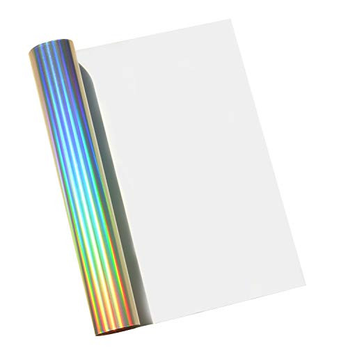 Holographic Iron on Heat Transfer Vinyl HTV Roll for Tshirt Fabric 12"x40" Specturm Silver
