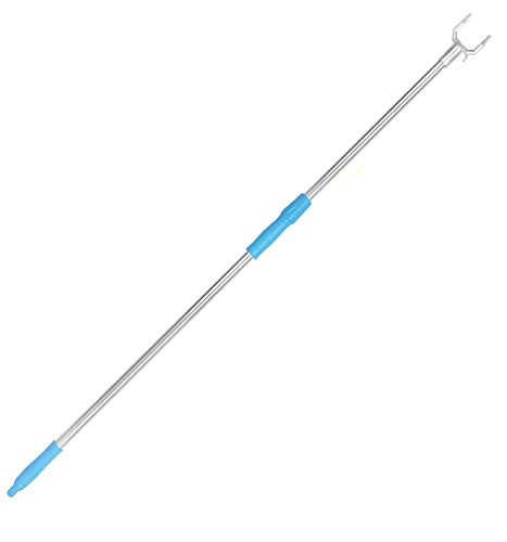 Long Reach Stick with Hook 55inch Extend Closet Reacking Pole Telescoping Shepherds Hook for High Reach Pole for Ceiling- Shelf