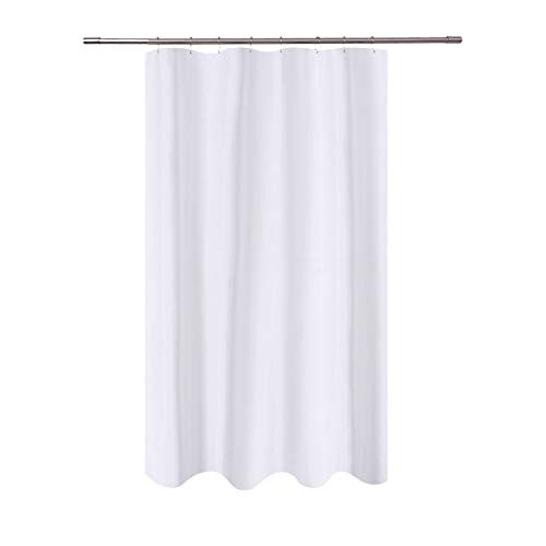 N and Y HOME Fabric Shower Curtain Liner 48 x 72 inches Bath Stall Size- Hotel Quality- Washable- Water Repellent- White Spa Bathroom Curtains with Grommets- 48x72