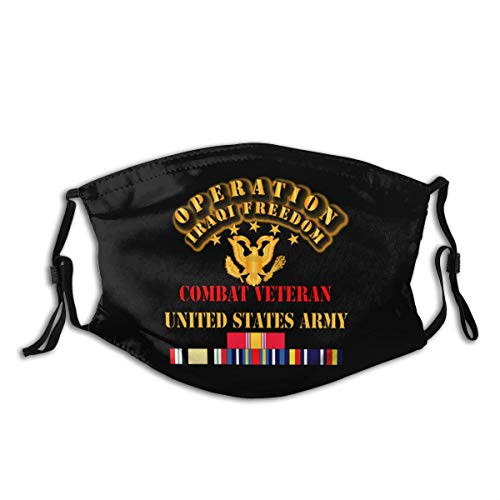 Iraqi Freedom Veteran - Combat Veteran Outdoor Mask-Protective 5-Layer Activated Carbon Filters Adult Men Women Bandana
