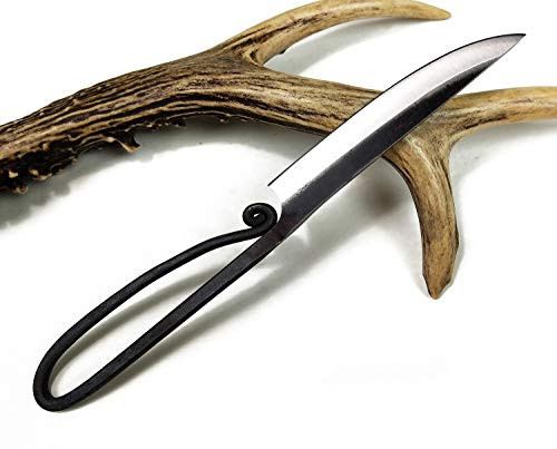 Handmade Forged Hunting Knife Fixed Blade - Outdoor Camping Knife Survival Knife Fixed Blade - Forged Spring Steel 58HRC - Forged Knife Full Tang Sharp and Practical - Leather Sheath Case