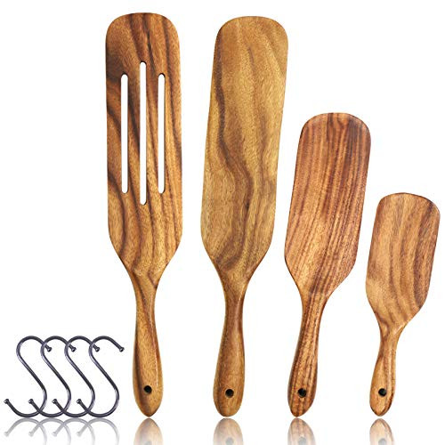 Wooden Spurtle Set - Natural Teak Kitchen Utensil- Wood Kitchen Utensils Set Spurtles Kitchen Tools As Seen on TV Slotted Spurtle Spatula Sets for Stirring- Mixing- Serving Wooden Spurtle Set - Natural Teak Kitchen Utensil- Wood Kitchen Utensils Set Spurtles Kitchen Tools As Seen on TV Slotted Spurtle Spatula Sets for Stirring- Mixing- Serving