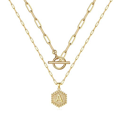Dainty Layering Initial Necklaces for Women- 14K Gold Plated Gold Necklaces for Women Gold Paperclip Chain A Initial Necklaces Layered Necklaces for Women Cute Hexagon Gold Pendant Necklace Jewelry Dainty Layering Initial Necklaces for Women- 14K Gold Plated Gold Necklaces for Women Gold Paperclip Chain A Initial Necklaces Layered Necklaces for Women Cute Hexagon Gold Pendant Necklace Jewelry