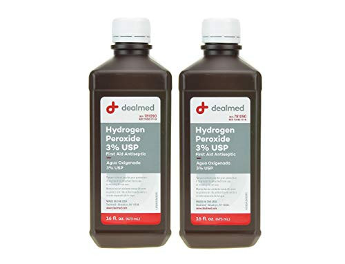 Dealmed Hydrogen Peroxide 3 percent USP | Made in USA | First Aid Antiseptic | 16 fl. oz. -2 Count-