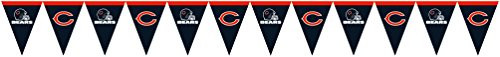 Creative Converting Officially Licensed NFL Plastic Flag Banner, 12', Chicago Bears