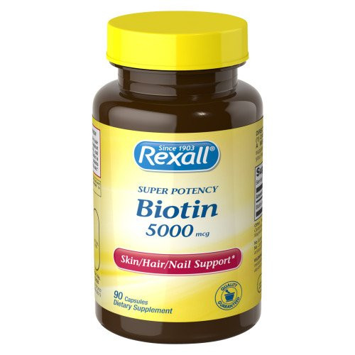 Rexall Biotin 5000 mcg Capsules- 90 ct