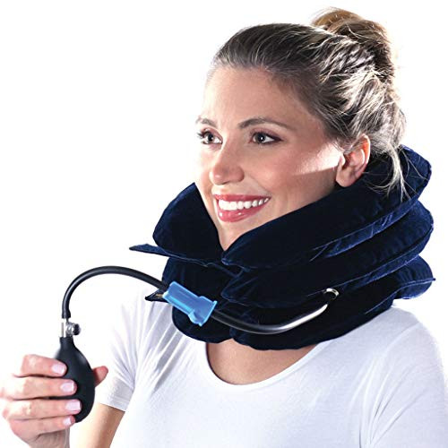 Cervical Neck Traction Device - Inflatable and Adjustable Cervical Traction - Neck Traction Device Will Help for Neck Stretcher and Support- Spine Alignment- Chiropractic Chronic Neck Pain Relief