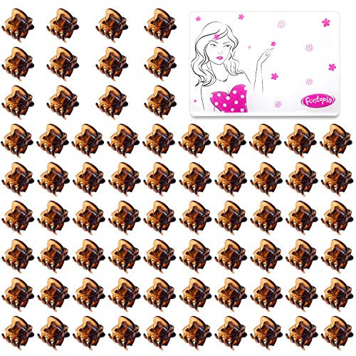 Mini Hair Clips for Women Ladies Girls- Funtopia 72 Pcs Small Hair Claw Clips Tiny Plastic Hair Claws Pins Clamps with a Box -Brown Color- Mini Hair Clips for Women Ladies Girls- Funtopia 72 Pcs Small Hair Claw Clips Tiny Plastic Hair Claws Pins Clamps with a Box -Brown Color-