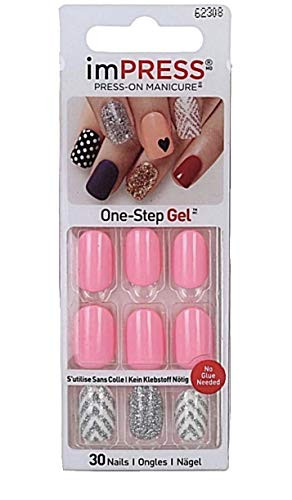Kiss imPress Press-On Pink Oval Nails 62308 Next Wave