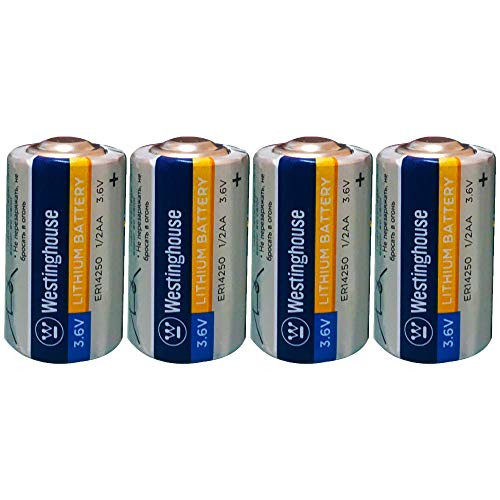 Westinghouse ER14250 1/2AA Size 3.6V 1200mAh Li-Socl2 Lithium Thionyl Chloride Non-Rechargeable Primary Battery -4 Count-