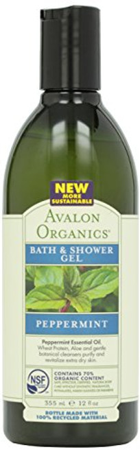 Avalon Organic Botanicals- Bath  and  Shower Gel- Mint- 12 oz