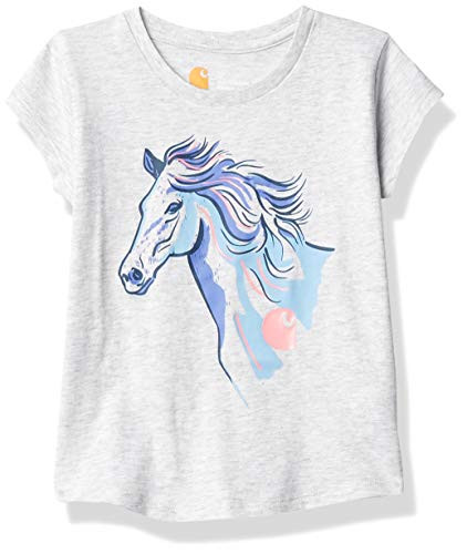 Carhartt Girls' Graphic Short Sleeve Tee T-Shirt- Ash Heather- 6X