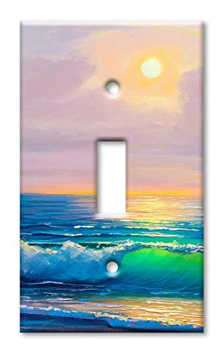 Art Plates 1-Gang Toggle OVERSIZE Switch Plate/OVER SIZE Wall Plate - Beach in the Morning
