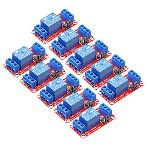 Electrical Buddy 10pcs 1Channel 12V Relay Module with Optocoupler Isolation Support High and Low Level Trigger Relay Red Board