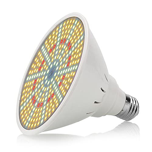 LED Grow Light Bulb Full Spectrum Sunlight- Plant Light Bulb with 290 LEDs for Indoor Plants-E27 Socket- Grow Lamp for Hydroponic Indoor Garden Greenhouse Succulent Veg Flower