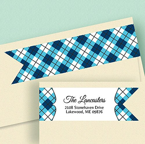 Argyle Self-Adhesive- Flat-Sheet Connect Wrap Diecut Address Labels -8 Designs-