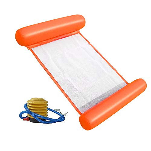 Uniswim Swimming Pool Float Hammock Pools Lounger Water Hammock Inflatable Rafts Floating Chair -Orange-