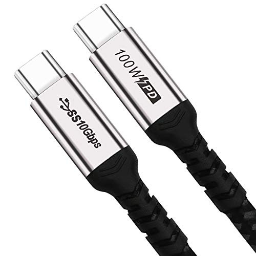 USB C to USB C Cable 6.6ft- 10GBbps Data USB 3.1 Gen 2 SUMPK- 100W 5A Quick Charge E-Marker Chip Wire- 4KA60Hz Video Output- Braided Cord Compatible with 2020-2016 MacBook Pro- Samsung S20/S10/S9