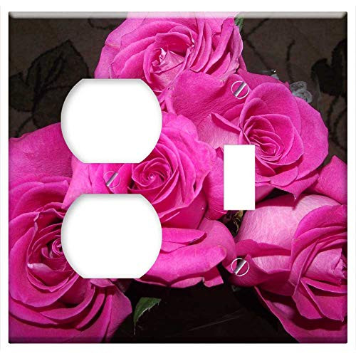 2-Gang- Outlet Toggle Combination Wall Plate Cover - Purple Roses Rose Roses Pink Roses Bouquet Flowers 2-Gang- Outlet Toggle Combination Wall Plate Cover - Purple Roses Rose Roses Pink Roses Bouquet Flowers