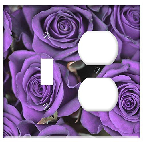 2-Gang- Toggle Outlet Combination Wall Plate Cover - Rose Purple Flower Spring Nature Blossom Plant 2-Gang- Toggle Outlet Combination Wall Plate Cover - Rose Purple Flower Spring Nature Blossom Plant