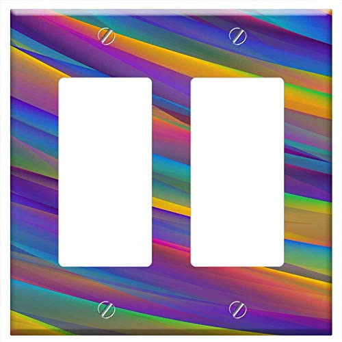 Switch Plate Double Rocker/GFCI - Colorful Background Abstract Background Purple Blue 1