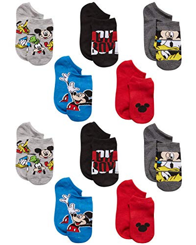 Disney Boys Mickey Mouse Shorty Socks -10 Pack-- Size Sock Size- 6-8.5/Shoe Size- 7.5-3.5