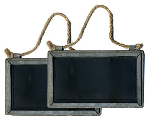 Park Hill Set of 2 5" x 3" Mini Tin Framed Hanging Blackboard Signs