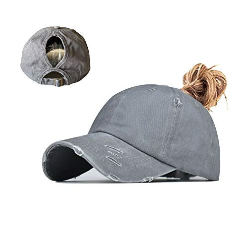 Criss Cross Ponytail Hat Vintage Washed Distressed Womens Hats Baseball Caps Ponytail Hats for Women